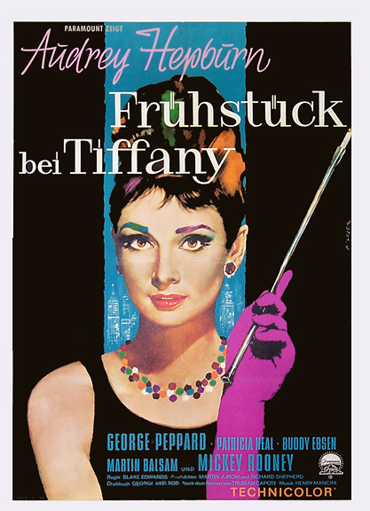 Fruhstuck Bei Tiffany Breakfast At Tiffany S Audrey Hepburn Drama Comedy Original Vintage Poster By Lutz Peltzer